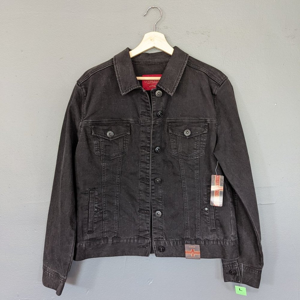 NWT Liverpool Jeans Black Jean Jacket